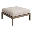 Eleni Square Outdoor Teak Wood Ottoman in Weathered Gray Pebble