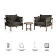 Eleni 3-Piece Outdoor Teak Wood Furniture Set in Weathered Gray Flint