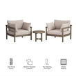 Eleni 3-Piece Outdoor Teak Wood Furniture Set in Weathered Gray Pebble
