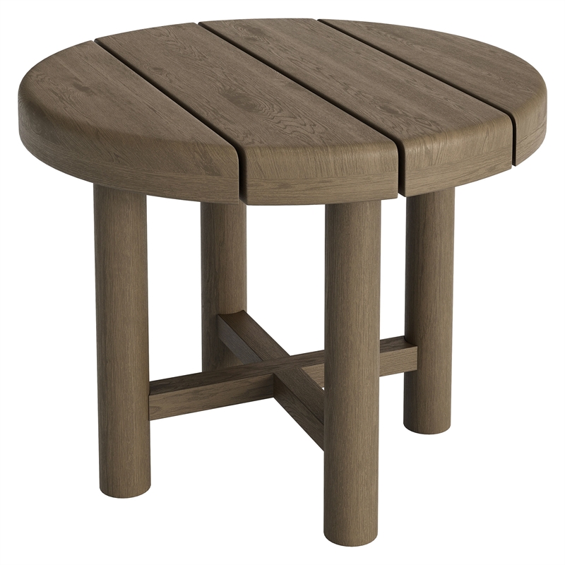 Eleni 5-Piece Outdoor Teak Wood Furniture Set in Weathered Gray Flint