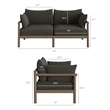 Eleni 5-Piece Outdoor Teak Wood Furniture Set in Weathered Gray Flint