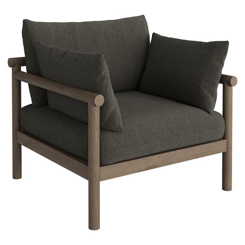 Eleni 5-Piece Outdoor Teak Wood Furniture Set in Weathered Gray Flint