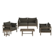 Eleni 5-Piece Outdoor Teak Wood Furniture Set in Weathered Gray Flint