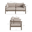 Eleni 5-Piece Outdoor Teak Wood Furniture Set in Weathered Gray Pebble