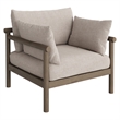 Eleni 5-Piece Outdoor Teak Wood Furniture Set in Weathered Gray Pebble