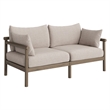 Eleni 5-Piece Outdoor Teak Wood Furniture Set in Weathered Gray Pebble