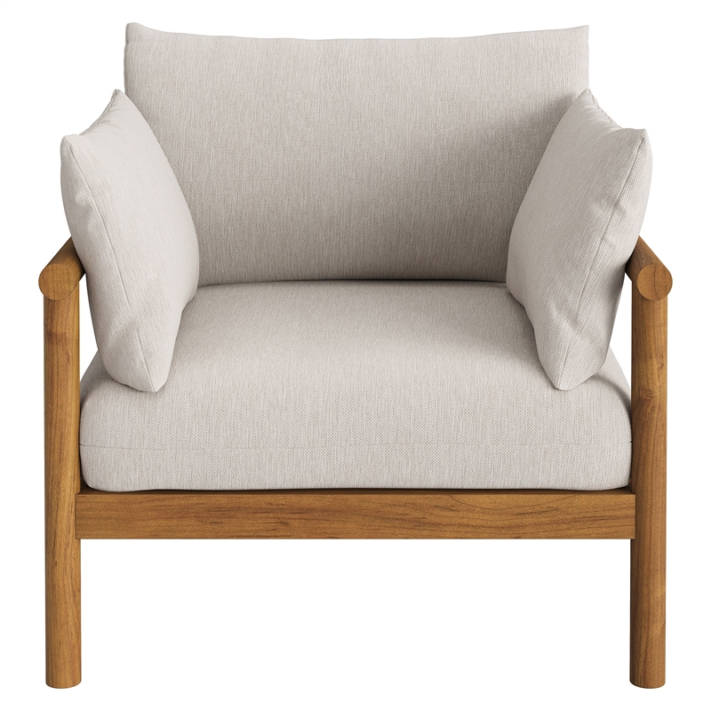 Eleni 4-Piece Outdoor Teak Wood Sofa Set in Natural Sail