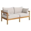 Eleni 4-Piece Outdoor Teak Wood Sofa Set in Natural Sail