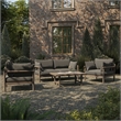 Eleni 4-Piece Outdoor Teak Wood Sofa Set in Weathered Gray Flint