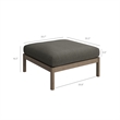 Eleni 2-Piece Outdoor Teak Wood Loveseat with Ottoman Set in Weathered Gray Flint