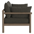 Eleni 2-Piece Outdoor Teak Wood Loveseat with Ottoman Set in Weathered Gray Flint