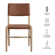 Dover Wood Vegan Leather Dining Side Chair in Natural