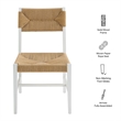 Modway Bodie Elm Wood Dining Side Chair With Paper Rope Seat in White Natural