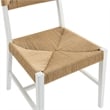 Modway Bodie Elm Wood Dining Side Chair With Paper Rope Seat in White Natural