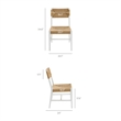 Modway Bodie Elm Wood Dining Side Chair With Paper Rope Seat in White Natural