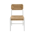 Modway Bodie Elm Wood Dining Side Chair With Paper Rope Seat in White Natural