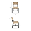 Modway Bodie Elm Wood Dining Side Chair With Paper Rope Seat in Black Natural
