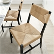 Modway Bodie Elm Wood Dining Side Chair With Paper Rope Seat in Black Natural