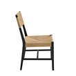 Modway Bodie Elm Wood Dining Side Chair With Paper Rope Seat in Black Natural
