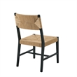 Modway Bodie Elm Wood Dining Side Chair With Paper Rope Seat in Black Natural