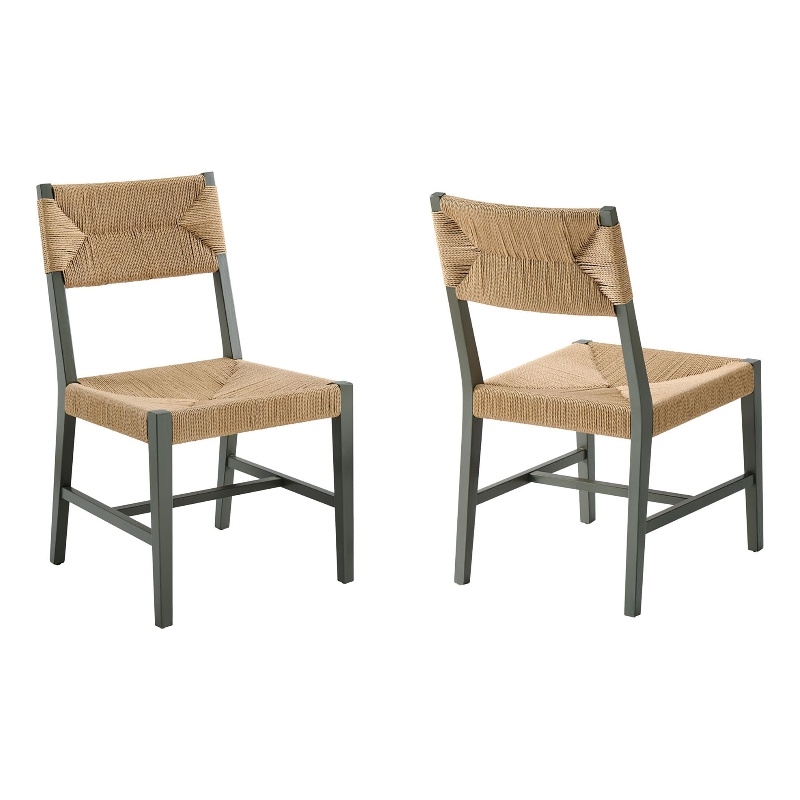 Bodie Wood Dining Chair Set of 2 in Light Gray Natural