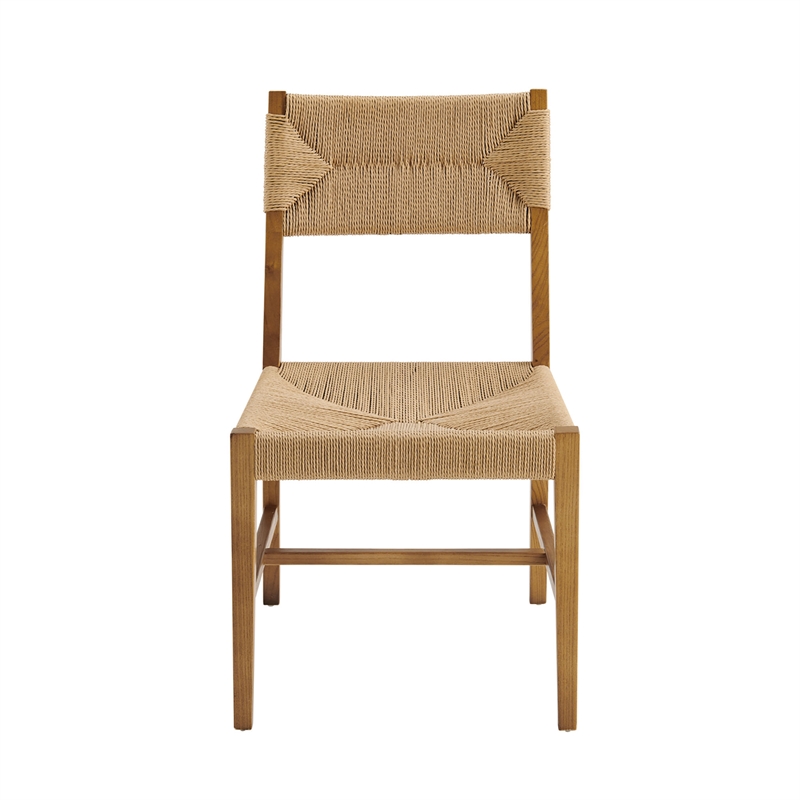 Modway Bodie Elm Wood Dining Side Chair With Paper Rope Seat in Natural Natural