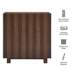 Kline 2-Door Striped Accent Cabinet in Dark Walnut Stripe