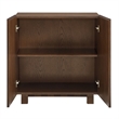 Kline 2-Door Striped Accent Cabinet in Dark Walnut Stripe