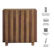 Kline 2-Door Striped Accent Cabinet in Oak Walnut Stripe