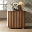 Kline 2-Door Striped Accent Cabinet in Oak Walnut Stripe