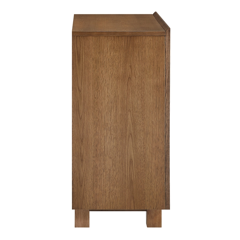 Kline 2-Door Striped Accent Cabinet in Oak Walnut Stripe