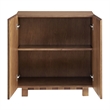 Kline 2-Door Striped Accent Cabinet in Oak Walnut Stripe