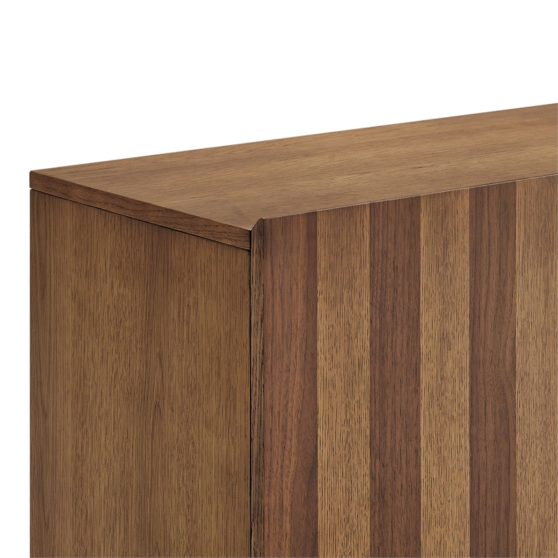 Kline 2-Door Striped Accent Cabinet in Oak Walnut Stripe