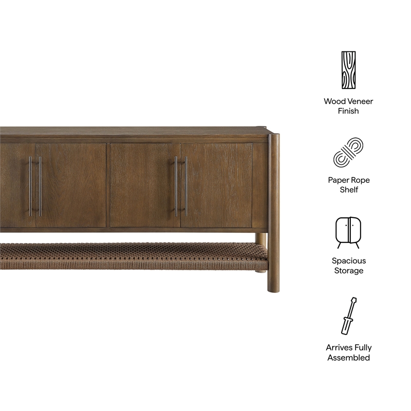 Taschen 4-Door Wood Sideboard Cabinet in Walnut Brown