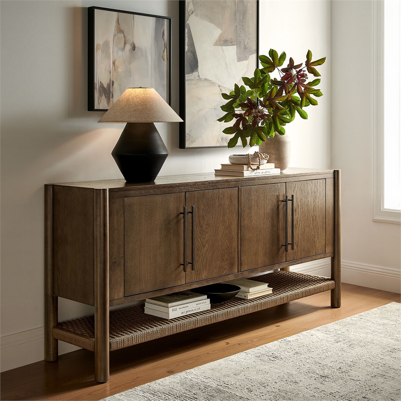 Taschen 4-Door Wood Sideboard Cabinet in Walnut Brown