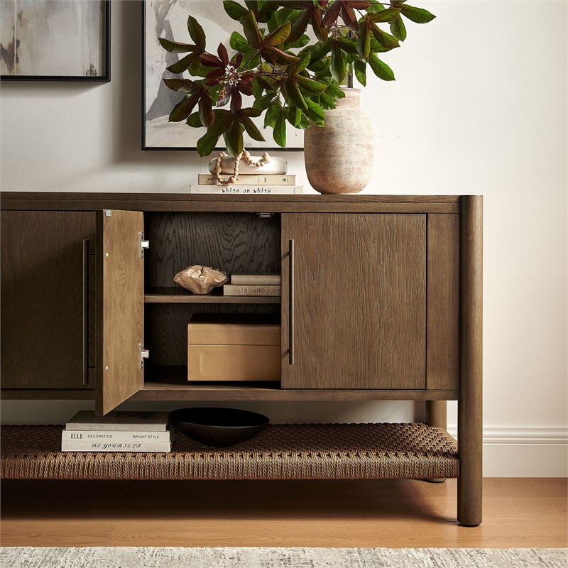 Taschen 4-Door Wood Sideboard Cabinet in Walnut Brown