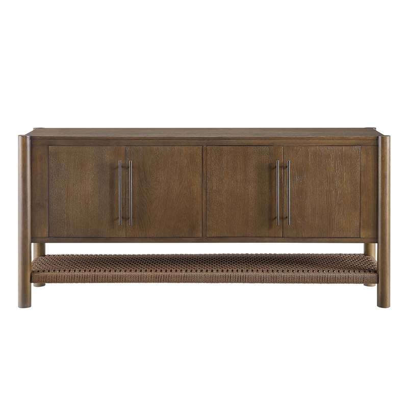 Taschen 4-Door Wood Sideboard Cabinet in Walnut Brown