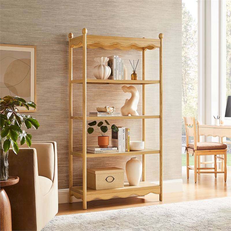 Darcy 4-Tier Open Bookcase in Oak