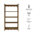Darcy 4-Tier Open Bookcase in Walnut