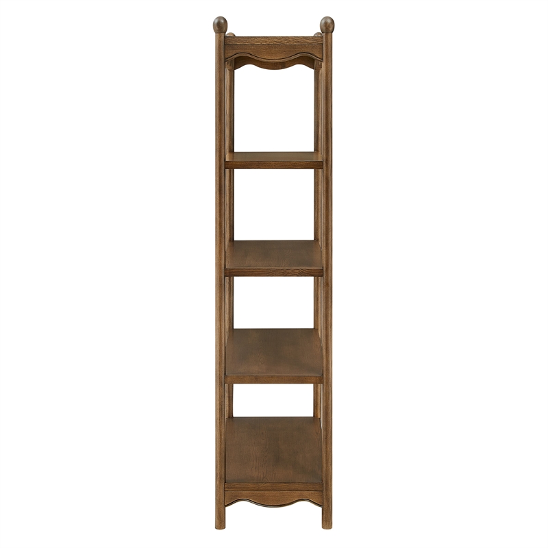 Darcy 4-Tier Open Bookcase in Walnut