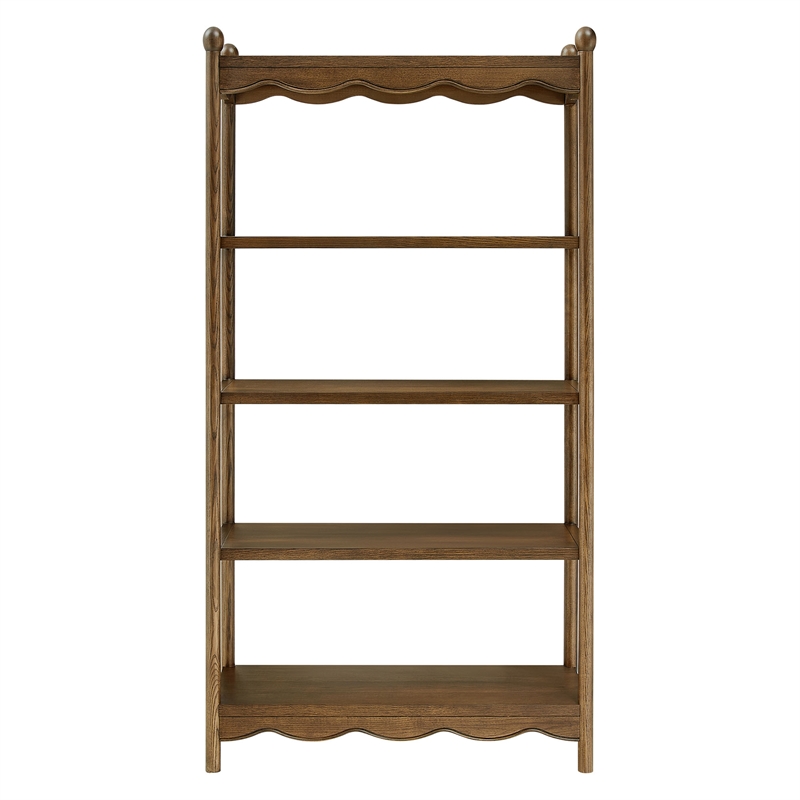 Darcy 4-Tier Open Bookcase in Walnut