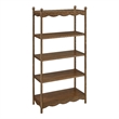 Darcy 4-Tier Open Bookcase in Walnut