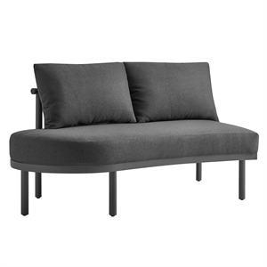 Modway Porta Left-Arm Facing Outdoor Aluminum Modular Piece in Charcoal Anthracite