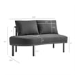 Modway Porta Left-Arm Facing Outdoor Aluminum Modular Piece in Charcoal Anthracite