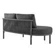 Modway Porta Left-Arm Facing Outdoor Aluminum Modular Piece in Charcoal Anthracite