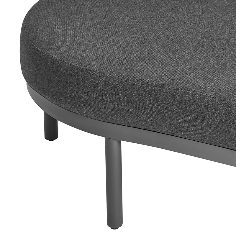 Modway Porta Left-Arm Facing Outdoor Aluminum Modular Piece in Charcoal Anthracite