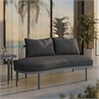 Modway Porta Left-Arm Facing Outdoor Aluminum Modular Piece in Charcoal Anthracite