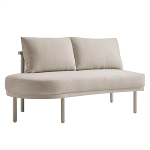 Modway Porta Left-Arm Facing Outdoor Aluminum Modular Piece in Khaki Stone