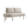 Modway Porta Left-Arm Facing Outdoor Aluminum Modular Piece in Khaki Stone