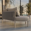 Modway Porta Left-Arm Facing Outdoor Aluminum Modular Piece in Khaki Stone